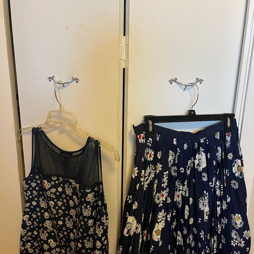 Jason Wu Dark Blue Floral A-Line Skirt